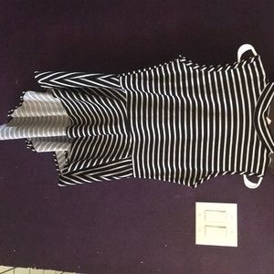 Black and white peplum top